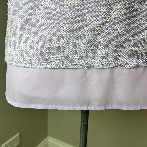 STYLE & CO Light Purple and White Short Sleeve Chiffon Layer Top Size Medium - Picture 3 of 7